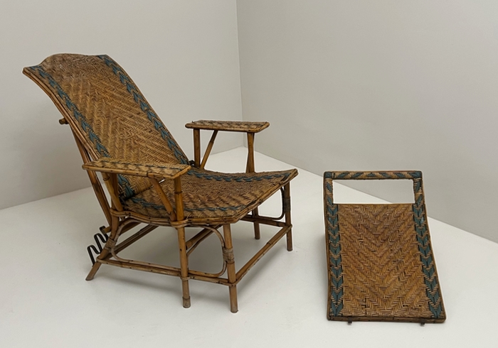 chaise longue vintage in midollino francia anni40 p2 028 E 4